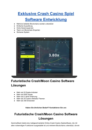 Crash Online Casino Softwareentwicklung