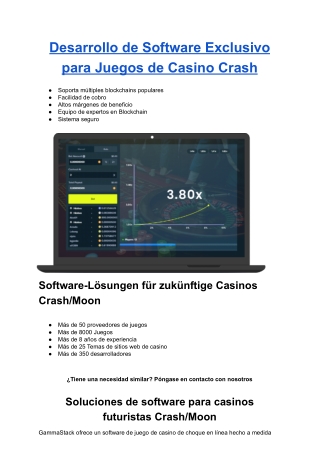 Desarrollo de software de casino Crash Online