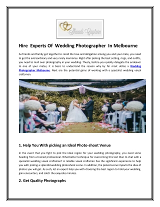 Hire Experts Of Wedding Photographer In Melbourne