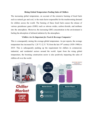 Chiller Market Size, Share, Growth, Trends, Applications By 2030
