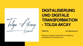 Digitalisierung und Digitale Transformation - Tolga Akcay
