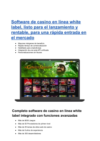 Software de casino en línea White Label