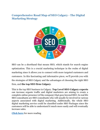 AS A Complete Road Map of SEO Calgary