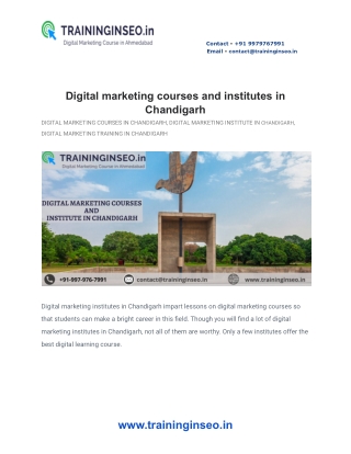 Digital marketing courses and institutes in Chandigarh