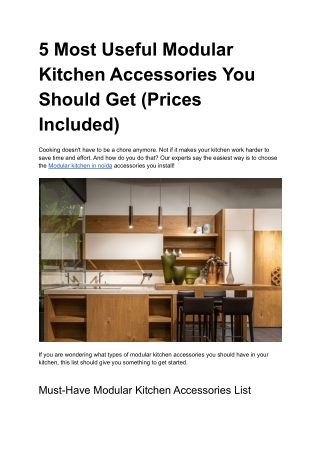 5 Most Useful Modular Kitchen Accessories You Should Get (Prices Included)