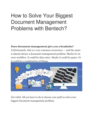 How to Solve Your Biggest Document Management Problems with Bentech