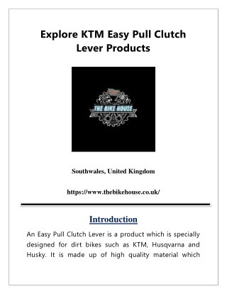 Explore KTM Easy Pull Clutch Lever Products