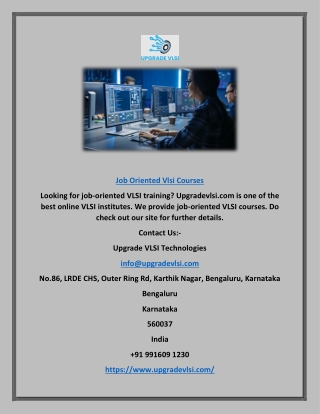 Job Oriented Vlsi Courses | Upgradevlsi.com