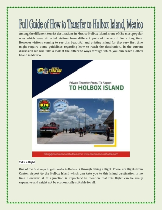 Full Guide of How to Transfer to Holbox Island, Mexico