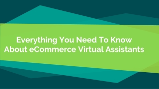 Everything You Need To Know About eCommerce Virtual Assistants