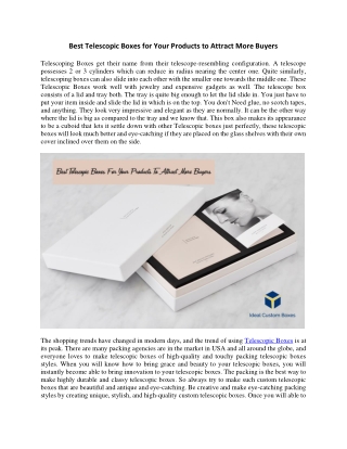 Best Telescopic Boxes for Your Products to Attract More Buyers