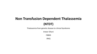 Non Transfusion Dependent Thalassemia