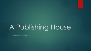 New Degree Press- A Publishing House