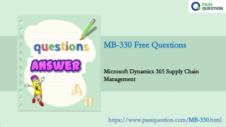 Try Free Microsoft MB-330 Questions and Answers