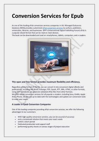 CONVERSION SERVICES FOR EPUB-converted