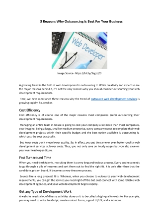 3 Reasons Why Outsourcing Is Best For Your Business
