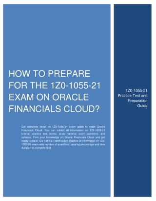 How to Prepare for the 1Z0-1055-21 Exam on Oracle Financials Cloud?