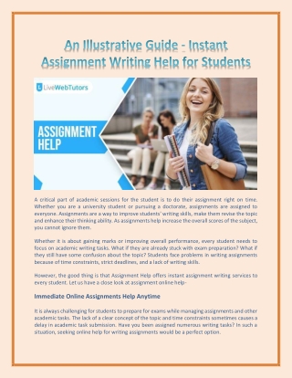 An Illustrative Guide - Instant Assignment Writing Help for Students