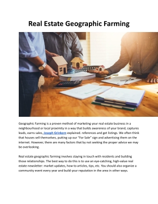 Real Estate Geographic Farming