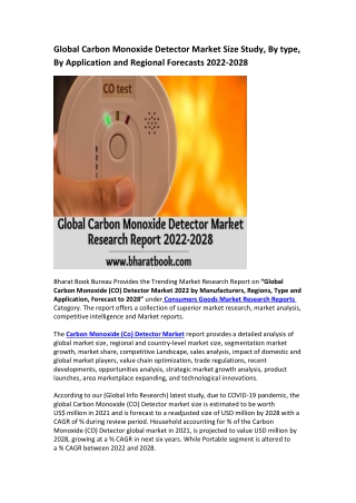 Global Carbon Monoxide Detector Market Research Report 2022-2028