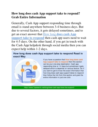 How long does cash App support take to respond? Grab Entire Information