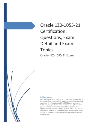 Oracle 1Z0-1055-21 Certification: Questions, Exam Detail and Exam Topics