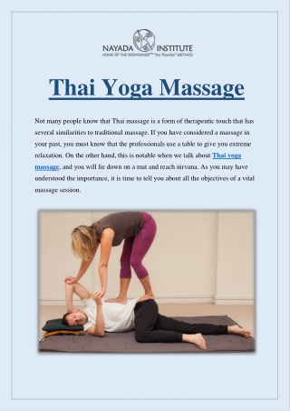 Thai Yoga Massage