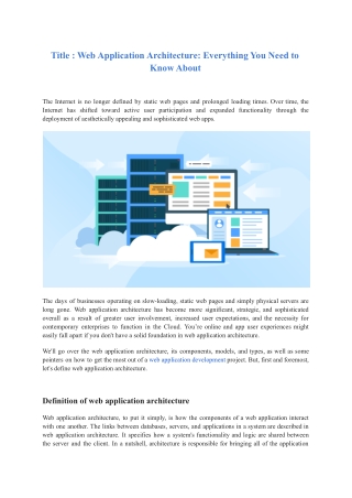 Web Application Architecture: Everything You Need to Know About