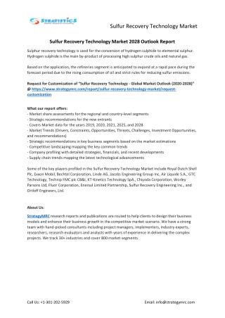 Sulfur Recovery Technology Market Forecasts to 2028