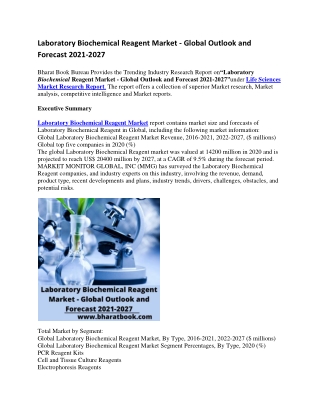 Laboratory Biochemical Reagent Market - Global Outlook and Forecast 2021-2027-converted