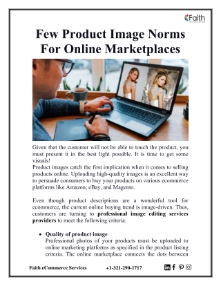 Few Product Image Norms For Online Marketplaces