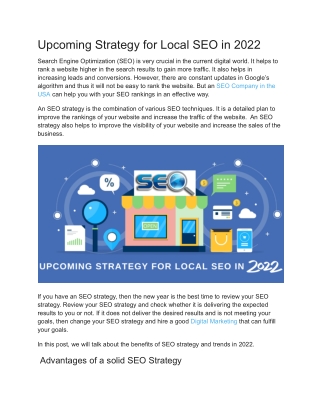 Upcoming Strategy for Local SEO in 2022