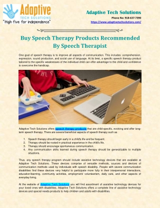 Buy Speech Therapy Products