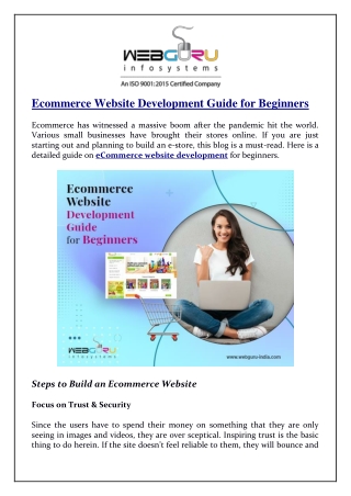 Ecommerce Website Development Guide for Beginners