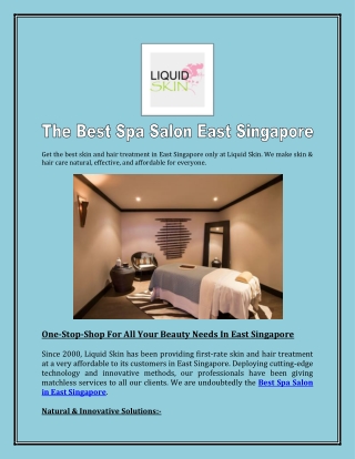 The Best Spa Salon East Singapore