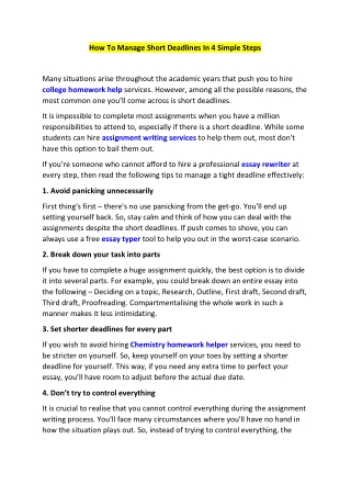 How To Manage Short Deadlines In 4 Simple Steps