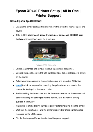 How To Setup Epson XP440 Printer? -  Printer Support