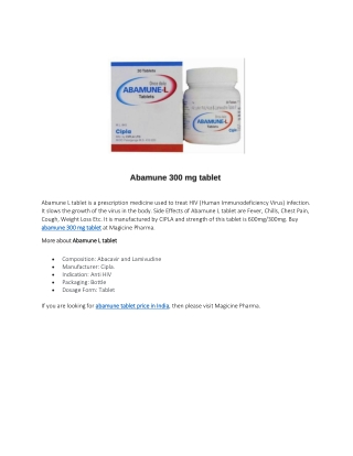 abamune tablet price in India