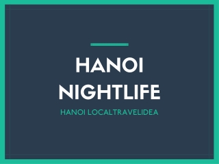 HANOI NIGHTLIFE