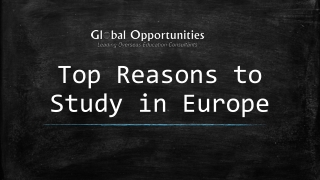 Top Reasons to Study in Europe
