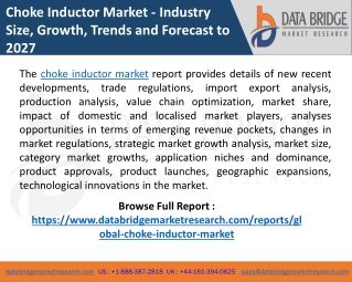 Global Choke Inductor Market – Industry Trends and Forecast to 2027