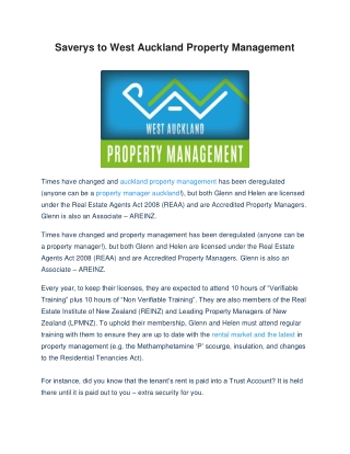 Saverys to West Auckland Property Management-converted