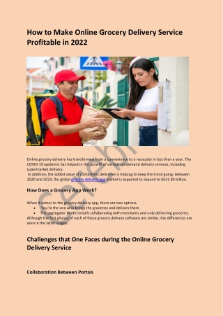 How to Make Online Grocery Delivery Service Profitable in 2022