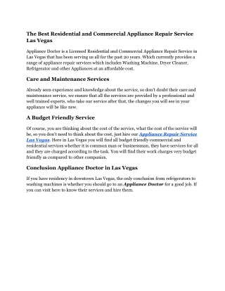 A Budget Friendly Appliance Repair Service Las Vegas