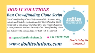 Best Crowdfunding Clone Script - Readymade Clone Script