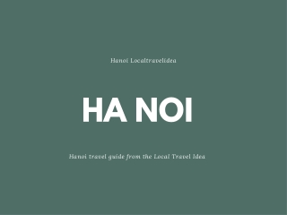 HANOI TRAVEL GUIDE