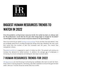 The top four HR trends to watch in 2022