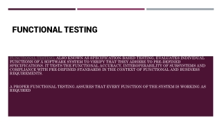 Functional testing