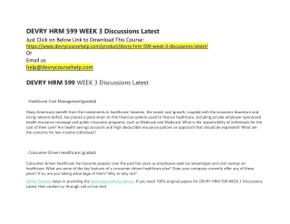 DEVRY HRM 599 WEEK 3 Discussions Latest