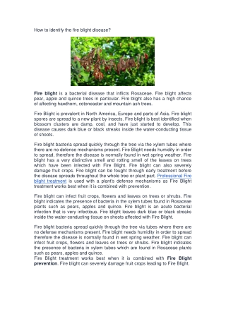 How to identify the fire blight disease-converted